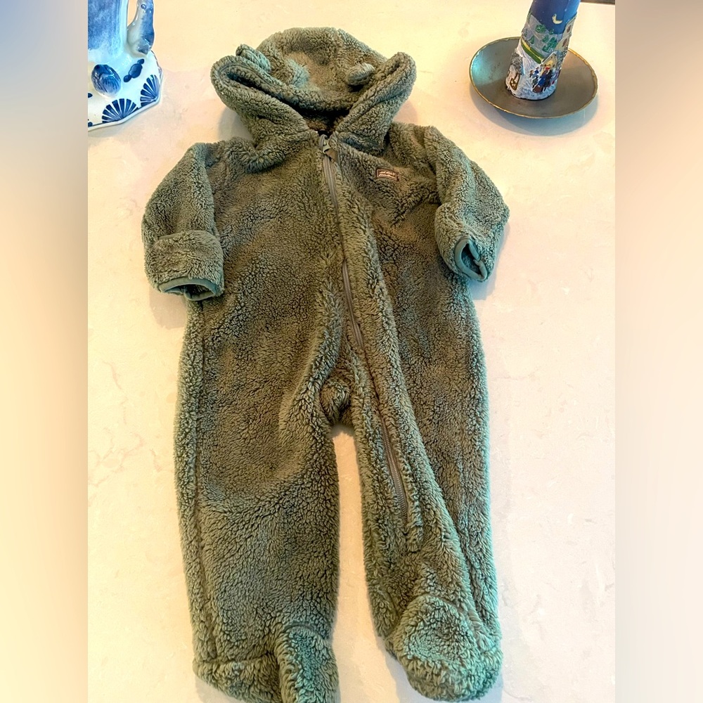 Eddie Bauer Size Newborn/0-3 mos Fleece one piece with hood